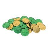 Beistle 30856 Lucky Leprechaun Plastic Coins, asstd green & gold; molded coins w/embossed design, 1½