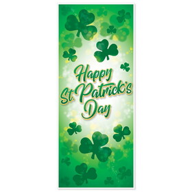 Beistle 33135 Happy St Patrick's Day Door Cover, all-weather, 6' x 30"