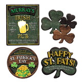 Beistle 33248 St Patrick's Day Sign Cutouts, prtd 2 sides, 9¼