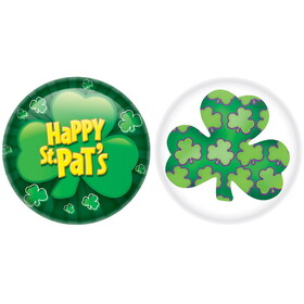 Beistle 33250 St Patrick's Day Buttons, 2"