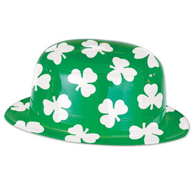 Beistle 33626-25 Plastic Shamrock Derby, one size fits most