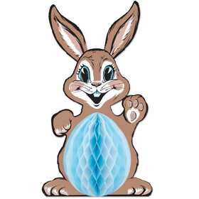Beistle 40014 Vintage Easter Tissue Bunny, w/self-locking easel, 32"