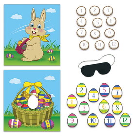 Beistle 40557 Easter Party Games, blindfold mask w/12 eggs & 12 tails included, 19" x 17&#189;"