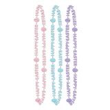 Beistle 40595 Happy Easter Beads-Of-Expression, asstd lt blue, pink, purple, 33