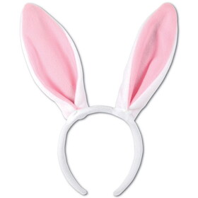 Beistle 40760 Soft-Touch Bunny Ears, attached to snap-on headband