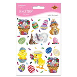 Beistle 44002 Easter Basket & Friends Stickers, 4¾" x 7½"