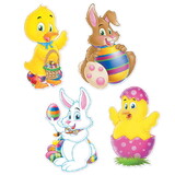 Beistle 44026 Easter Cutouts, prtd 2 sides, 14
