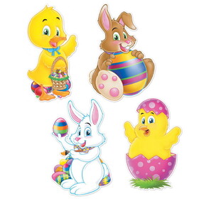 Beistle 44026 Easter Cutouts, prtd 2 sides, 14"
