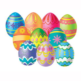 Beistle 44307 Mini Easter Egg Cutouts, prtd 2 sides, 4&#189;"