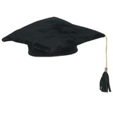 Beistle 50004-BK Plush Graduate Cap, black; medium head size, 10