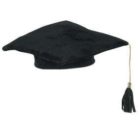 Beistle 50004-BK Plush Graduate Cap, black; medium head size, 10"