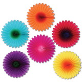 Beistle 50055 Mini Flower Fans, asstd colors, 6