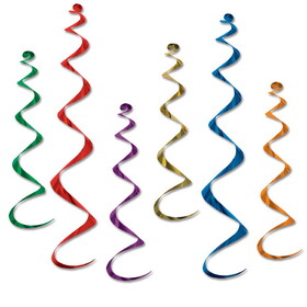 Beistle 50065-ASST Twirly Whirlys, asstd colors, 4-24" & 2-36"