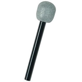 Beistle 50102 Glittered Microphone, silver & black, 10"