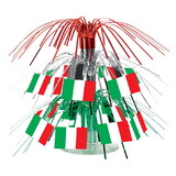 Beistle 50105 Italian Flag Mini Cascade Centerpiece, combination metallic & boardstock, 7½