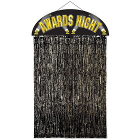 Beistle 50119 Awards Night Door Curtain, met curtain w/Awards Night Sign; prtd 2 sides, 4' 6" x 3'