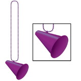 Beistle 50243-PL Beads w/Megaphone Medallion, purple, 33