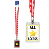 Beistle 50259 VIP Party Pass, lanyard w/card holder, 25