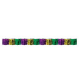 Beistle 50308-GGP 2-Ply Diamond Metallic Fringe Drape, gold, green, purple; diamond-cut fringe, 12
