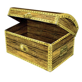 Beistle 50354 Treasure Chest Box, assembly required, 8" x 5&#189;" x 5&#189;"