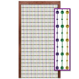 Beistle 50377-GGP Disco Ball Bead Curtain, gold, green, purple; assembly required; Includes: 2-12 Plastic Tracks, 10-Beaded Curtain Strands, 8-Screws, 6' 6