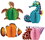 Beistle 50449 Sea Creatures Mini Centerpieces, 5&#189;", Price/4/Package