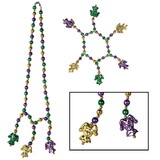 Beistle 50457 Mardi Gras Beads Choker/Bracelet Set, 18