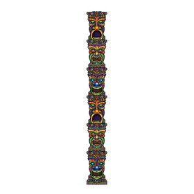 Beistle 50467 Jointed Tiki Totem Pole, prtd 2 sides, 7'