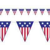 Beistle 50530 Spirit Of America Pennant Banner, all-weather; 12 pennants/string, 11