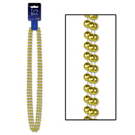 Beistle 50548-GD Party Beads - Large Round, gold, 12mm x 48"