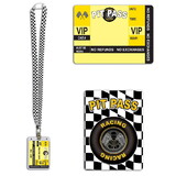 Beistle 50589 Racing Pit Pass, lanyard w/card holder, 25