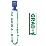 Beistle 50595-G Congrats Grad Beads-Of-Expression, green, 36