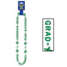 Beistle 50595-G Congrats Grad Beads-Of-Expression, green, 36"