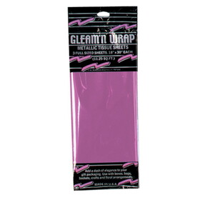 Beistle 50602-C Gleam 'N Wrap Metallic Sheets, cerise, 18" x 30"
