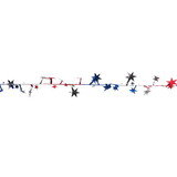 Beistle 50651-RSB Gleam 'N Flex Star Garland, red, silver, blue; wire garland, 25'