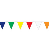 Beistle 50700-MC Multi-Color Pennant Banner, all-weather; 65 pennants/string, 17