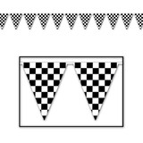 Beistle 50701 Checkered Pennant Banner, all-weather; 65 pennants/string, 17