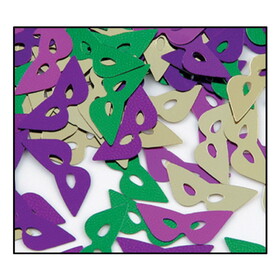 Beistle 50706-GGP Fanci-Fetti Mardi Gras Masks, asstd gold, green, purple