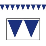 Beistle 50708-B Blue Pennant Banner, all-weather; 12 pennants/string, 11