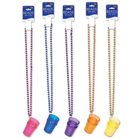 Beistle 50778-ASST Beads w/Glass, asstd colors, 33"/2&#189; Oz