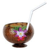 Beistle 50835 Coconut Cup, flower & straw included, 10 Oz