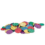 Beistle 50856-ASST Plastic Coins, asstd colors; molded coins w/embossed design, 1½