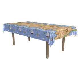 Beistle 50934 Treasure Map Tablecover, plastic, 54" x 108"