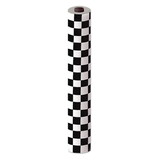Beistle 50939-BKW Checkered Table Roll, black & white; plastic, 40
