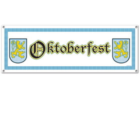 Beistle 50987 Oktoberfest Sign Banner, indoor & outdoor use; 4 grommets, 5' x 21"