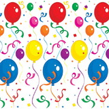 Beistle 52052 Balloons & Confetti Backdrop, insta-theme, 4' x 30'