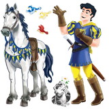 Beistle 52063 Prince & Trusty Steed Props, raccoon & 3 birds included; insta-theme, 5' 2