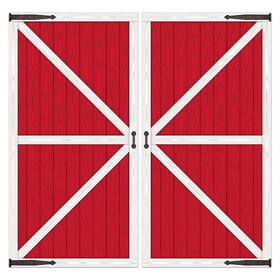 Beistle 52068 Red Barn Door Props, insta-theme, 32&#189;" x 5' 4"