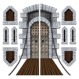 Beistle 52081 Castle Door & Window Props, insta-theme, 16