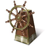 Beistle 52112 3-D Jointed Ship's Helm Centerpiece, assembly required, 18½